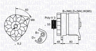 MAGNETI MARELLI 054022585010 -  Генератор